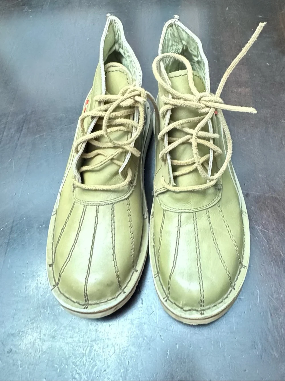 Duck Boots 100% leather Oliberté tan-olive color Men’s Size 7.5  (40)
